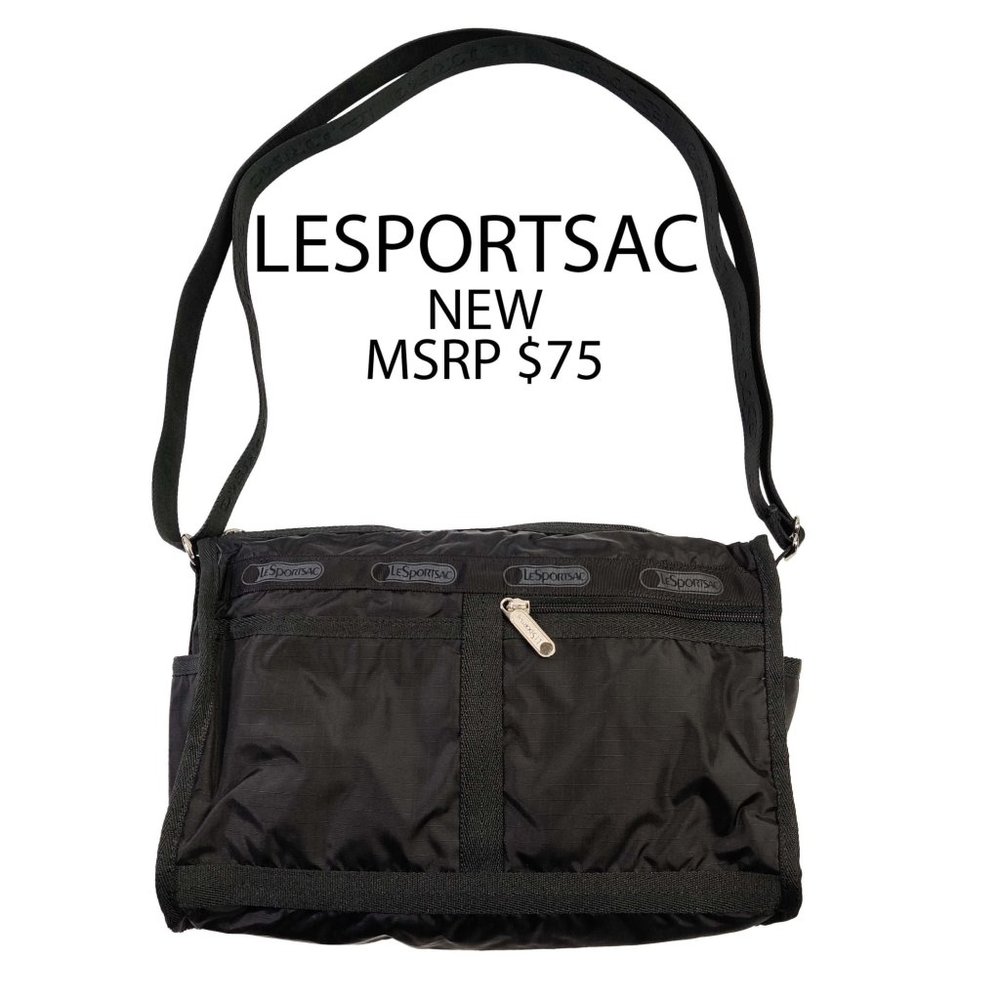 NEW LESPORTSAC Deluxe Shoulder Satchel Bag Black
